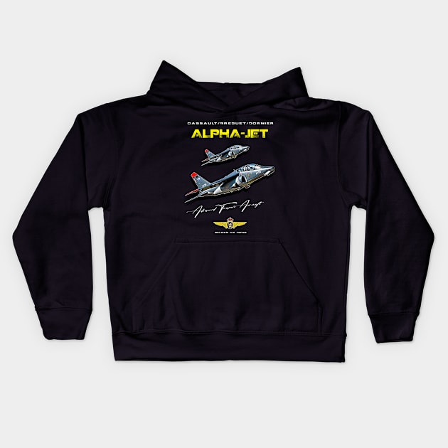 Alpha Jet Belgium Air Force Advanced Trainer Aircraft Kids Hoodie by aeroloversclothing